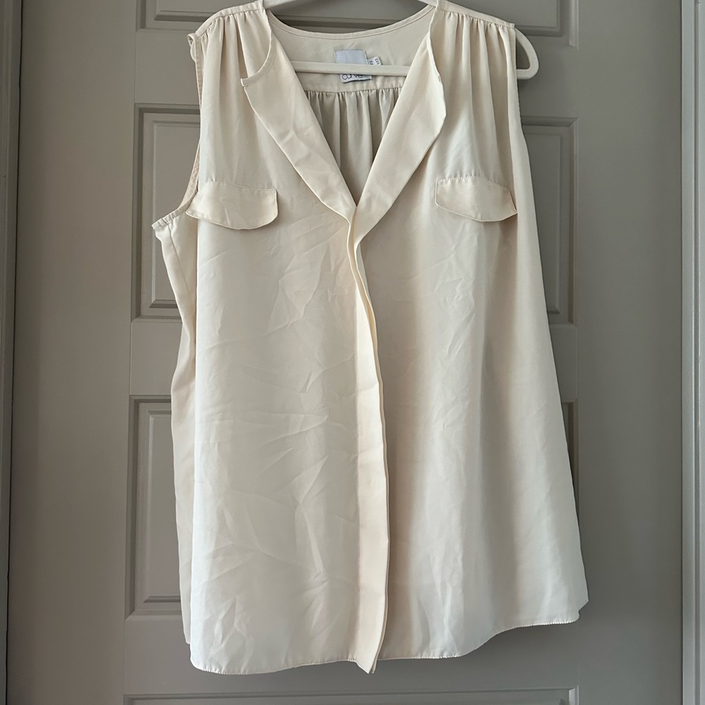 asos curve button down blouse with fake pockets